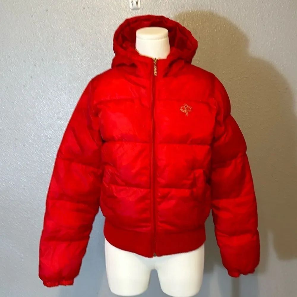 South Pole women’s red puffer full zip jacket size M